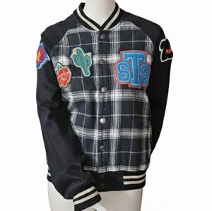 STS Ranchwear Black Plaid Bomber Jacket